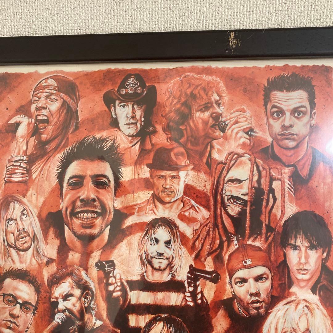 US UKミュージシャンポスター　額入り　　ニルヴァーナ　レッチリ　激レア　廃盤