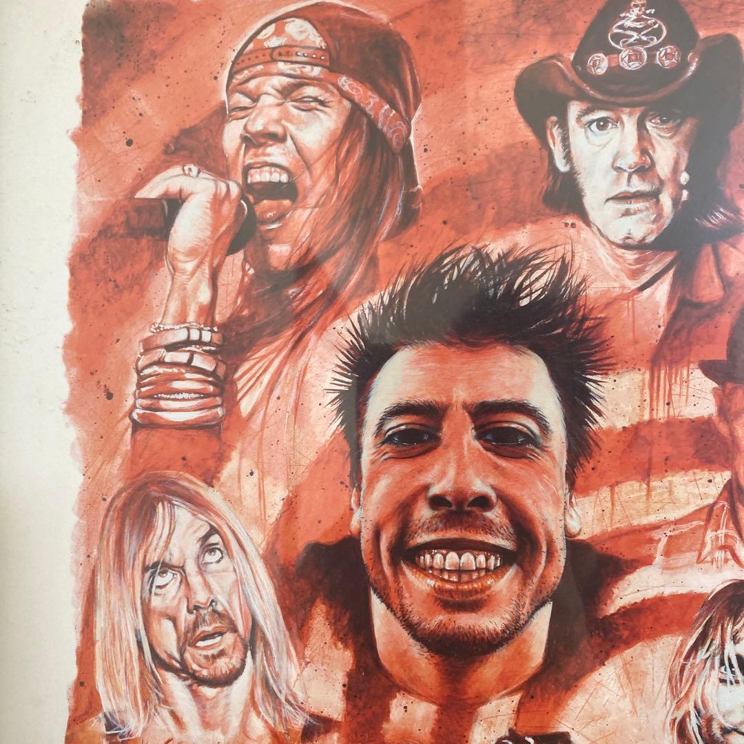 US UKミュージシャンポスター　額入り　　ニルヴァーナ　レッチリ　激レア　廃盤