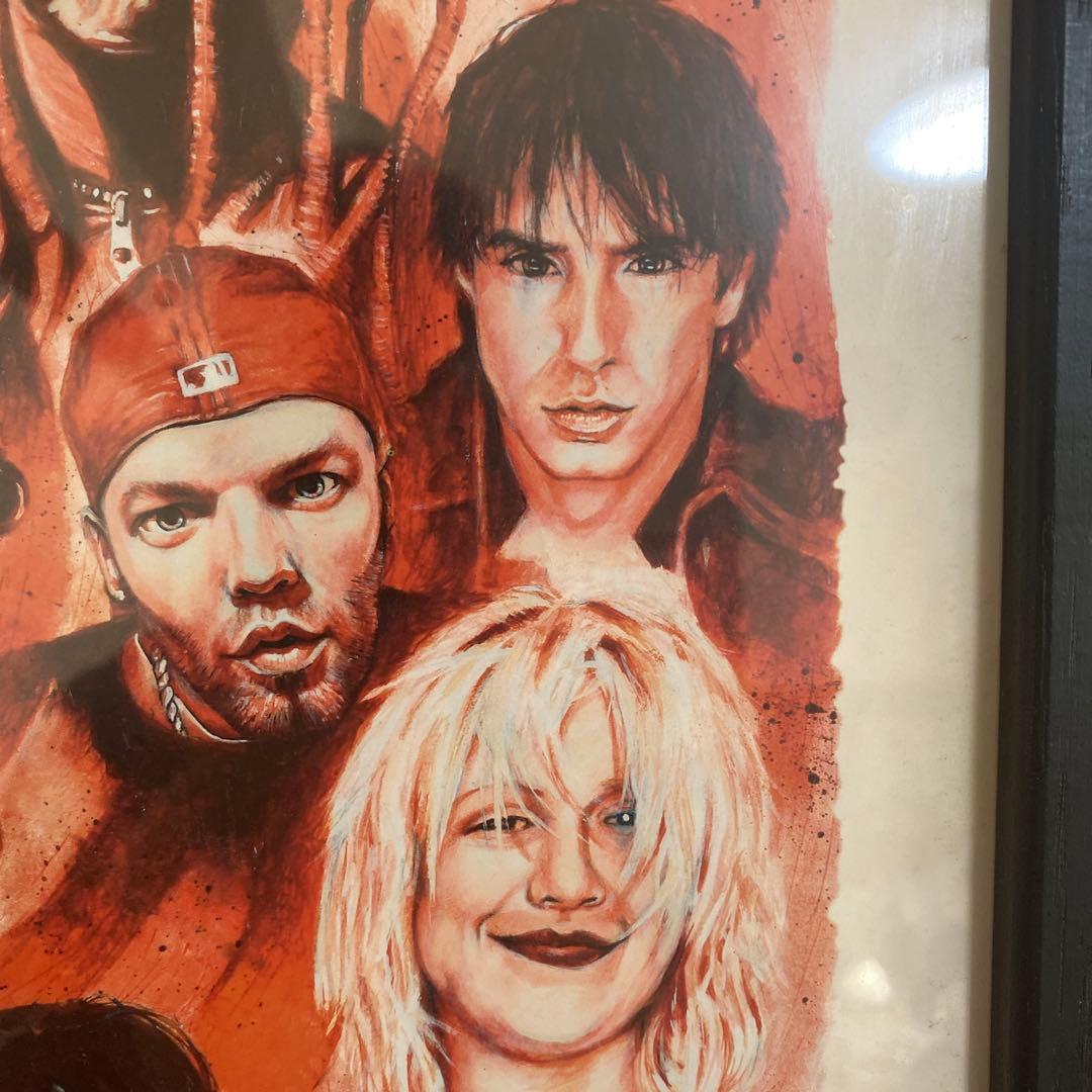 US UKミュージシャンポスター　額入り　　ニルヴァーナ　レッチリ　激レア　廃盤