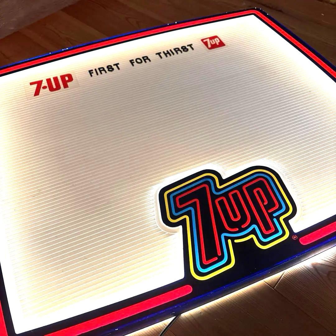 70年代　セブンアップ　メニューボード　7up ライトアップ　看板　ネオンサイン