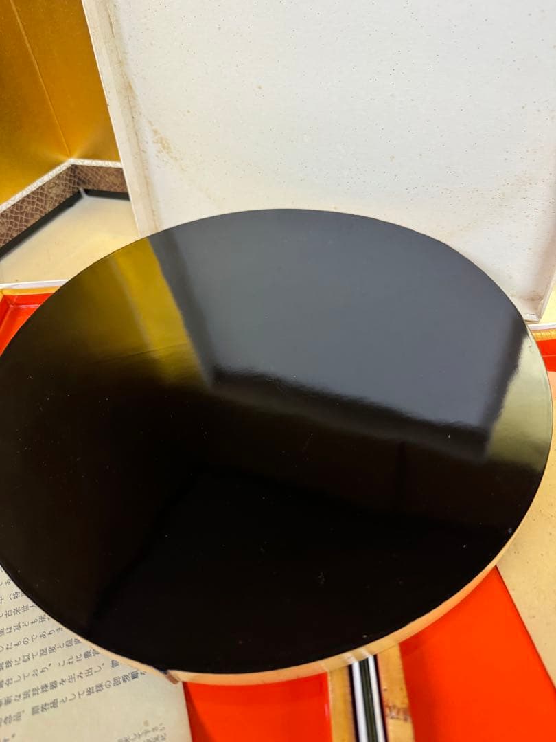 琉球塗 漆器 盆 セット 朱×黒 丸盆 角盆 箱付き 中古