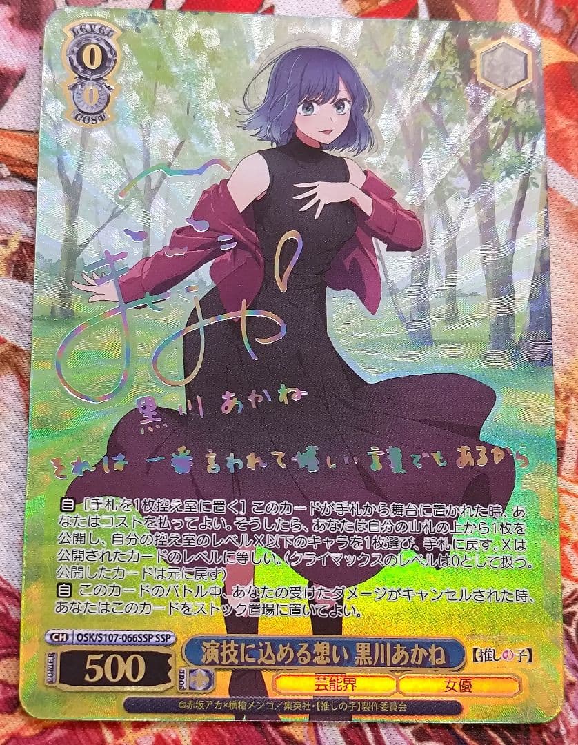 WS ヴァイスシュバルツ 演技に込める想い 黒川 あかね SSP サイン