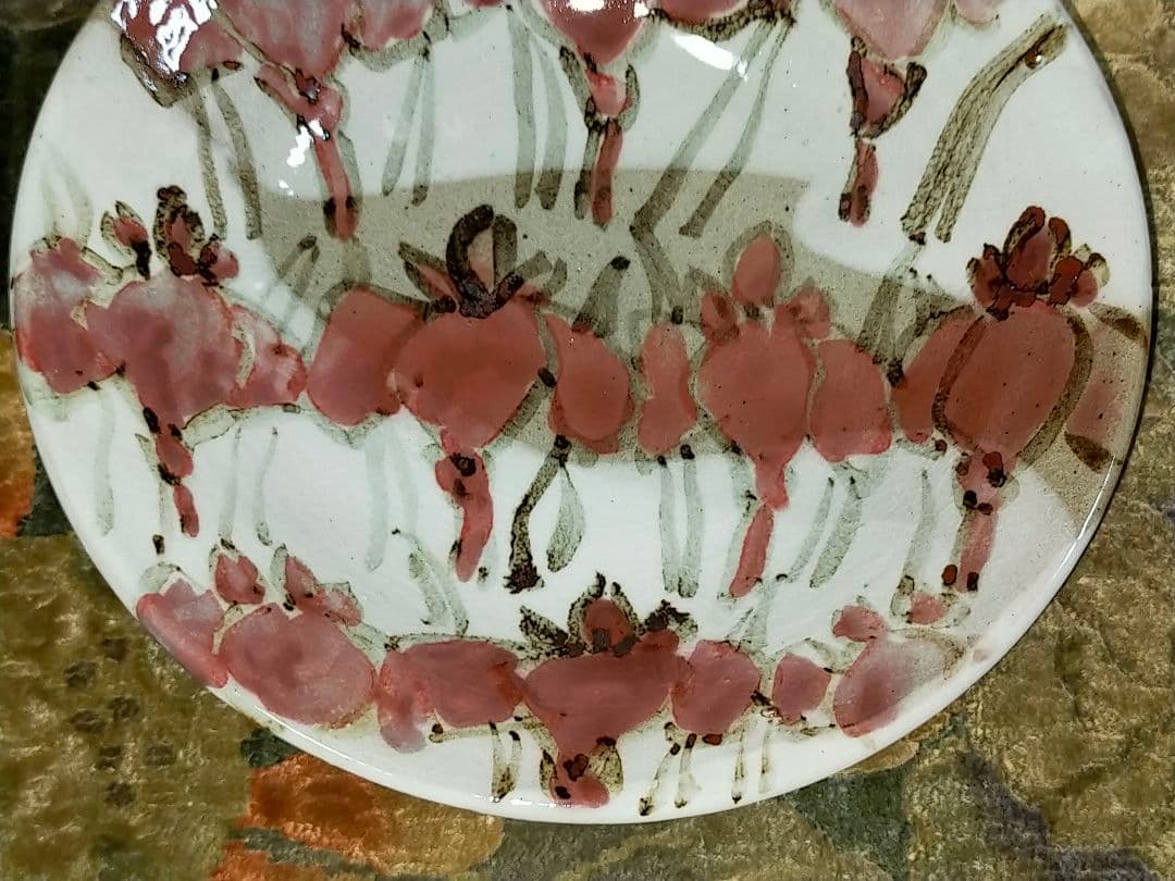 ♥大幅値下げ♥未使用♥　神谷紀雄　♥鉄絵銅彩♥　あやめ文　鉢　共箱付き