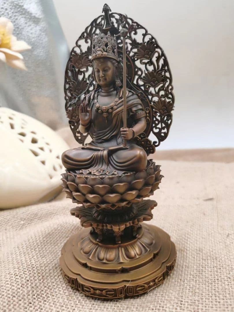 【修縁堂】真鍮仏像 虚空蔵菩薩 置物 チベット密教 魔除け