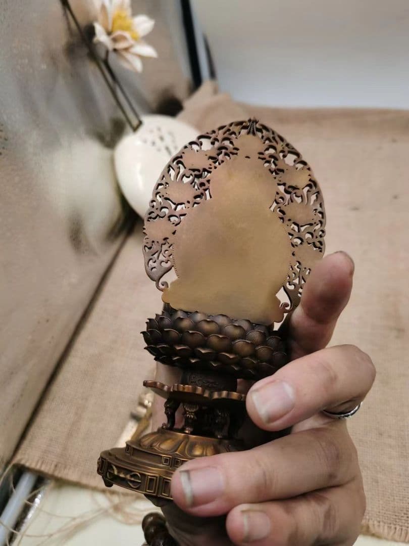 【修縁堂】真鍮仏像 虚空蔵菩薩 置物 チベット密教 魔除け