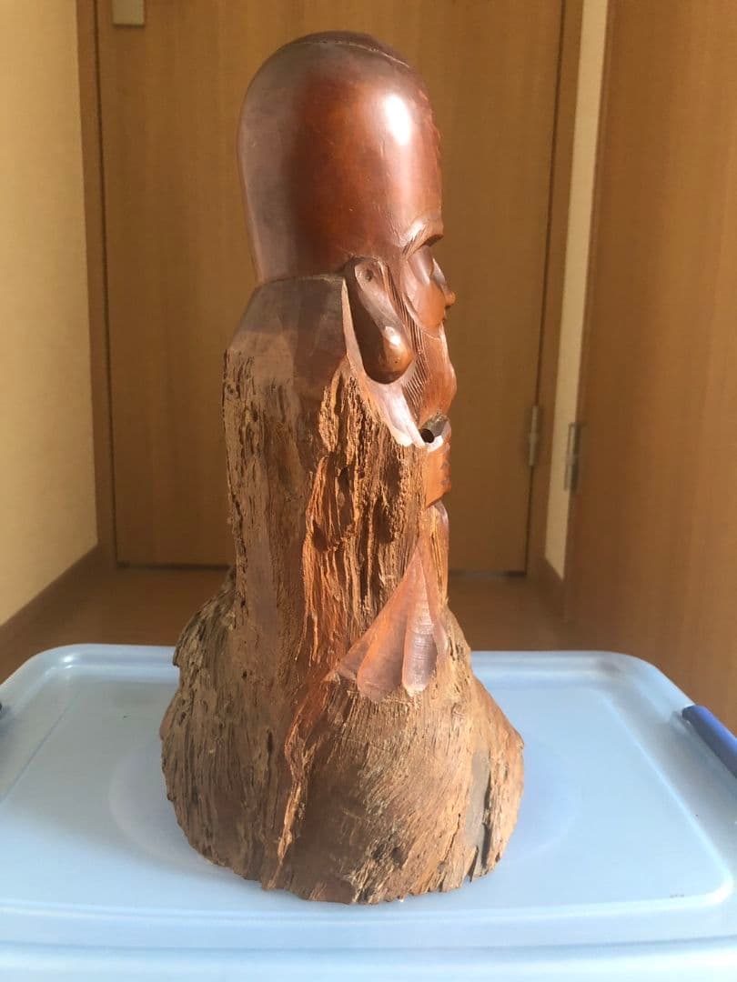 福禄寿　一刀彫　岳峰作　彫刻　昭和　当時物