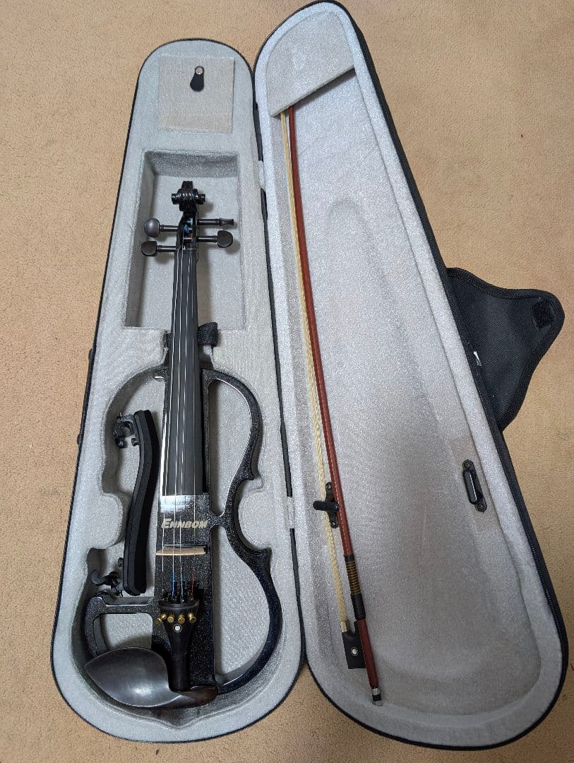 【バイオリン一式】Ennbom エレキバイオリン 4弦 黒 一式