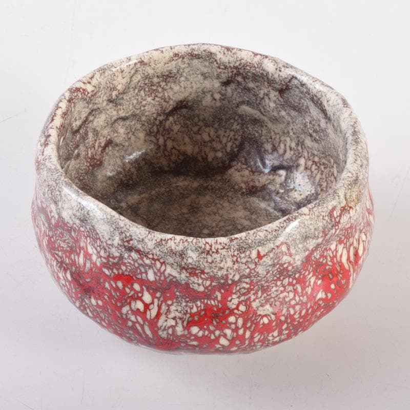 茶道具　箕面焼　松田志典作　辰砂　茶碗　共箱　C　7201