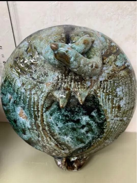 中国漢緑釉鹤文陶器　骨董　発掘品　古美術コレクション唐物　アンティーク江戸青磁