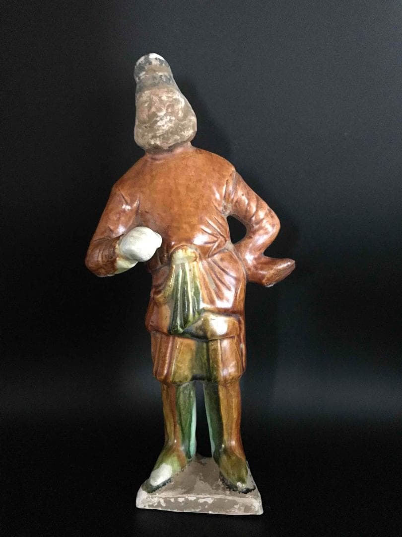 中国古玩　唐時代　唐三彩胡人像　三彩俑　旧家コレクション　蔵出し(A-8)