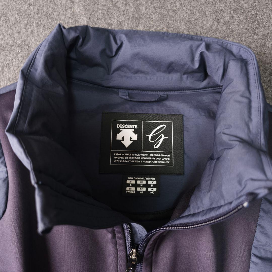 デサントゴルフ ダウンジャケット L ネイビー ジップ フェザー 切替え