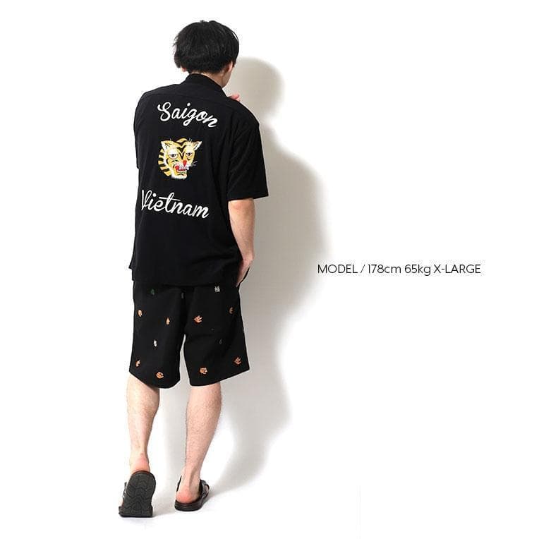 新品タグ付き＊HOUSTON パイルボーリングシャツ ブラック L