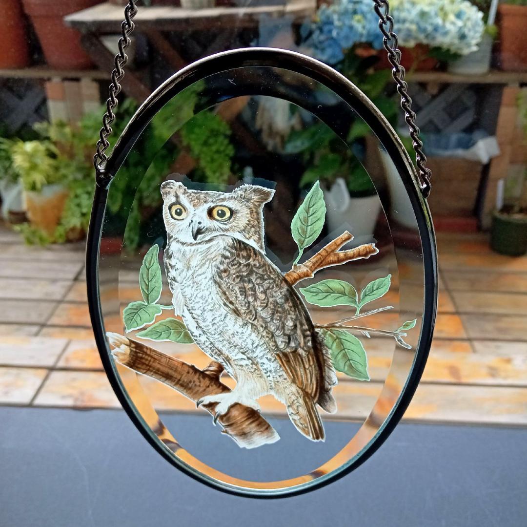 ライフォード社ステンドグラス ふくろうC梟フクロウ /グラスマスターズ トロント