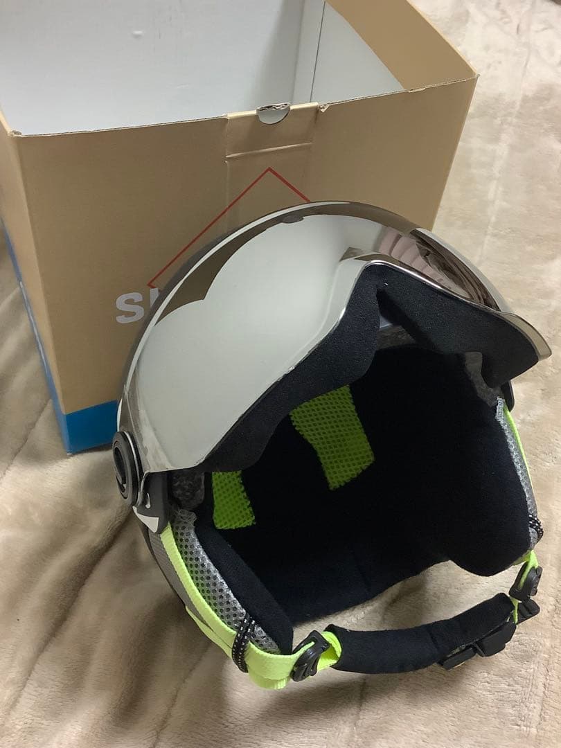 ALPINA スキー ヘルメット バイザー付き 黒