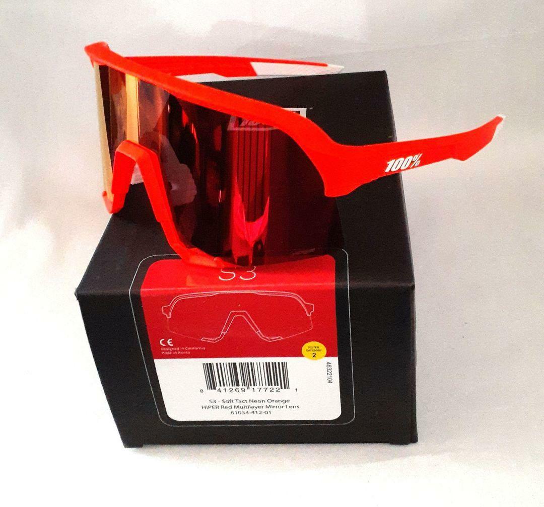 100% S3 ネオンオレンジ ワンハンドレッド サングラス