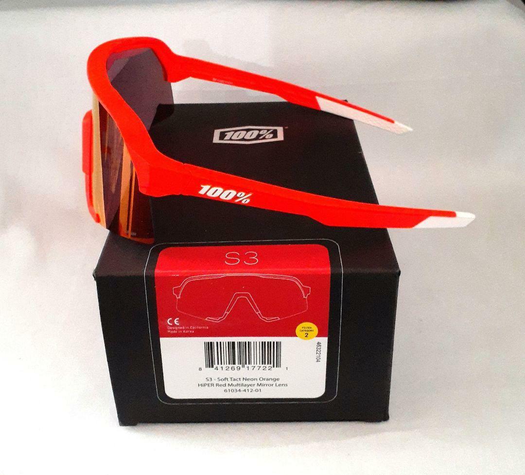 100% S3 ネオンオレンジ ワンハンドレッド サングラス