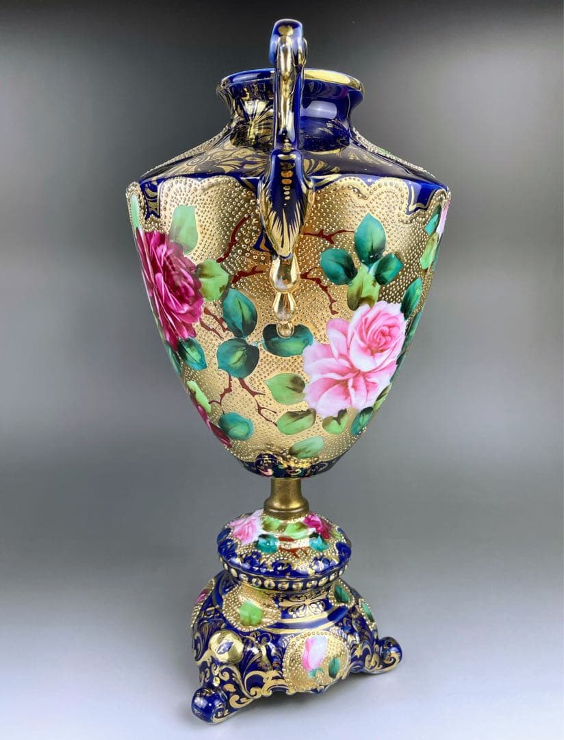 【専用】オールドニッポン ３１㎝ アールヌーボー 薔薇紋花瓶 フラワーベース