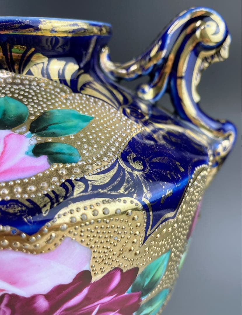 【専用】オールドニッポン ３１㎝ アールヌーボー 薔薇紋花瓶 フラワーベース