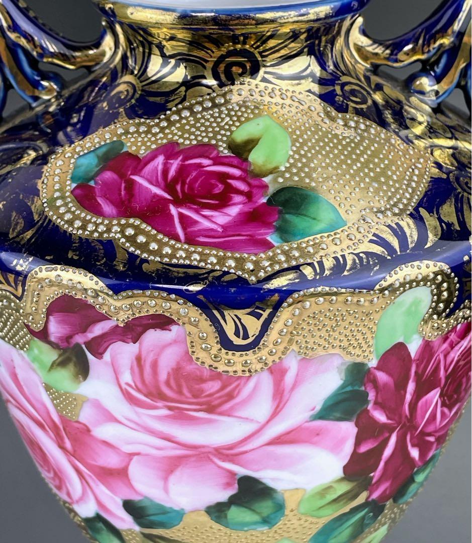 【専用】オールドニッポン ３１㎝ アールヌーボー 薔薇紋花瓶 フラワーベース