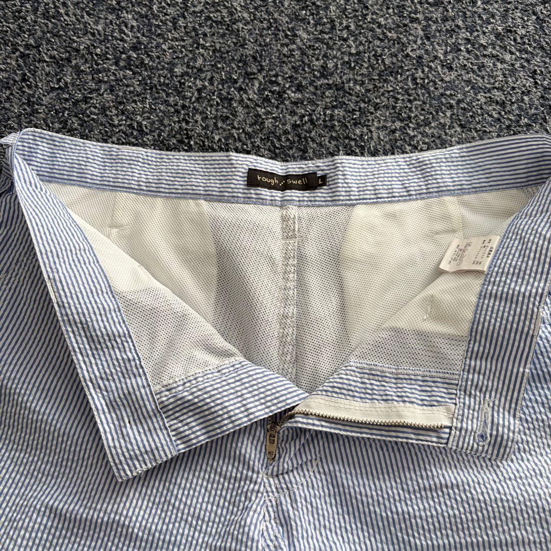 ラフアンドスウェル　シアサッカー　ストレッチ　ハーフパンツ　裏地メッシュ　L