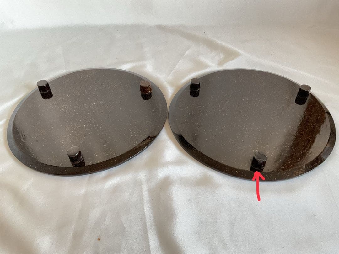 古い「金・銀泥と貝螺鈿の銘各盆5客」/光琳蒔絵