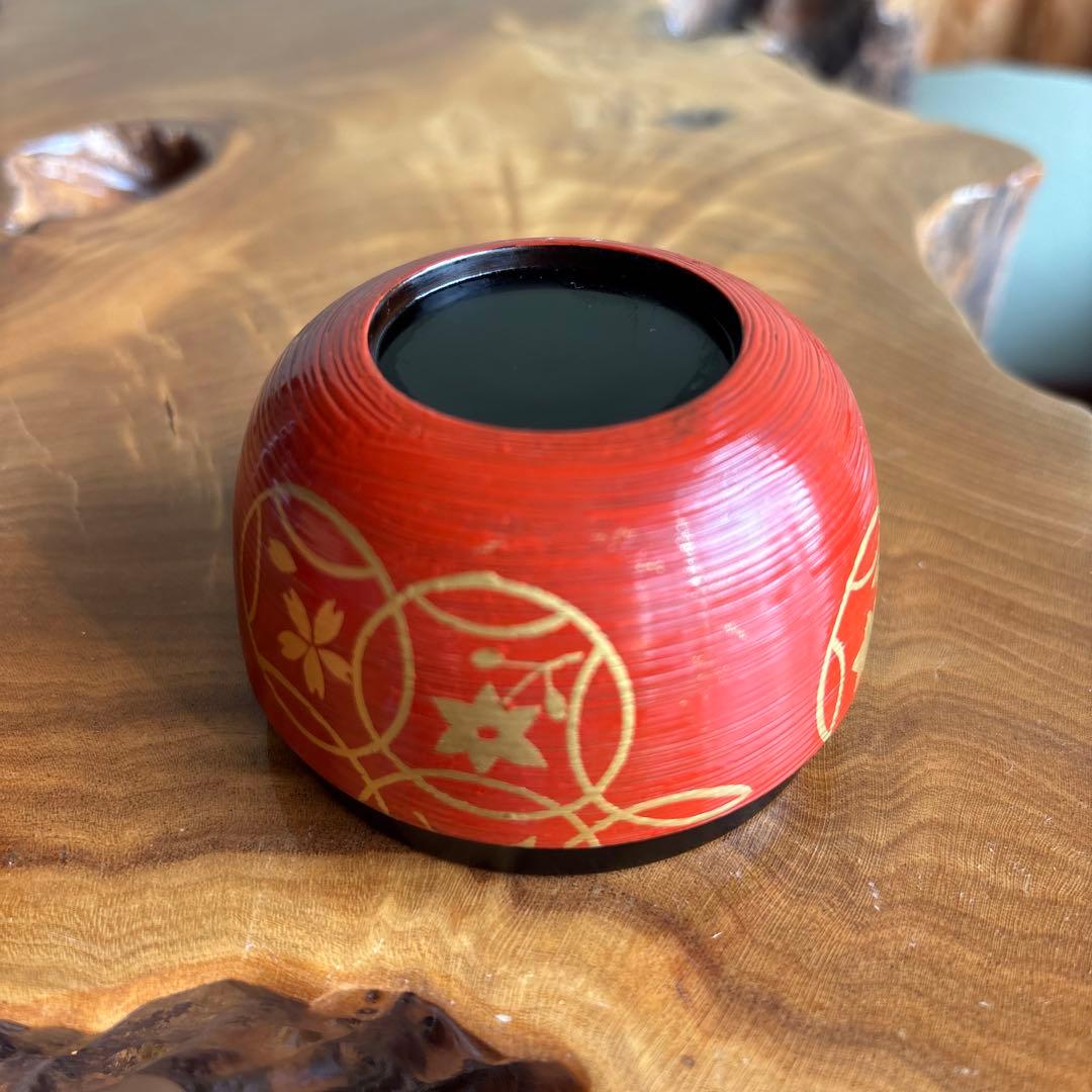 七宝蒔絵 朱刷毛目平棗 塗師 陽高 蒔絵 茶道具 共箱