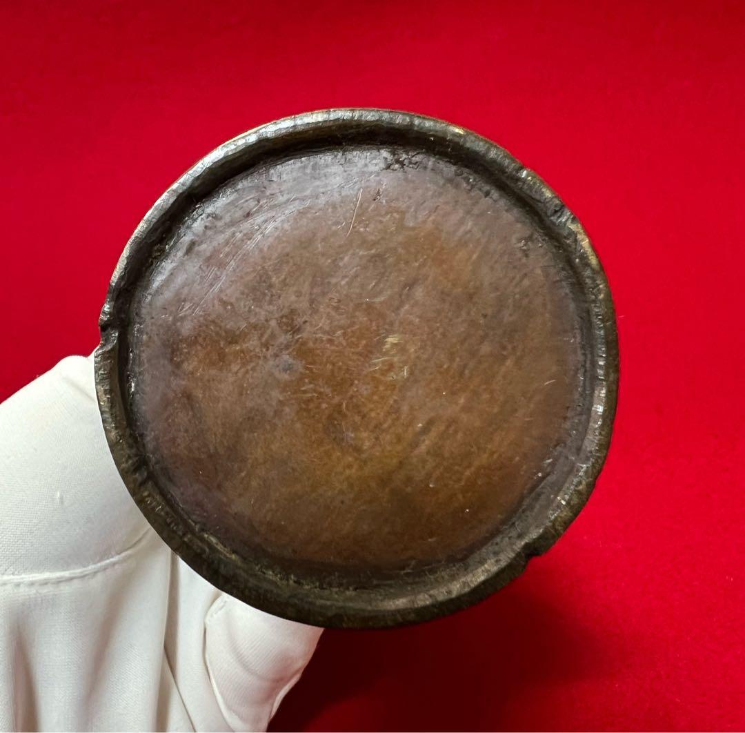 古道具 古銅 三足 獸足獸耳 燭台 燈台 アンティーク　仏具