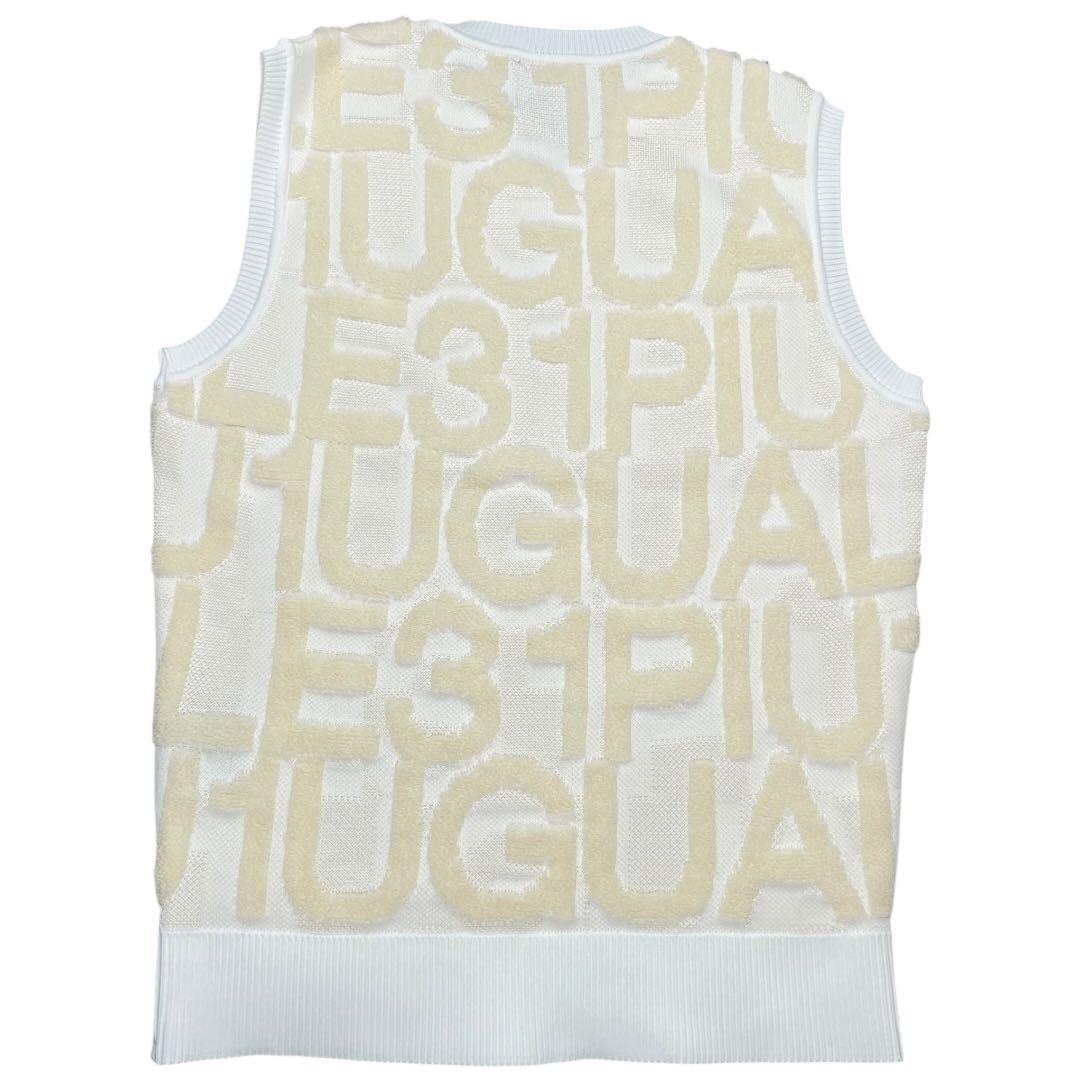 美品1PIU1UGUALE3GOLF ニットベスト ホワイト サイズ3（S相当）