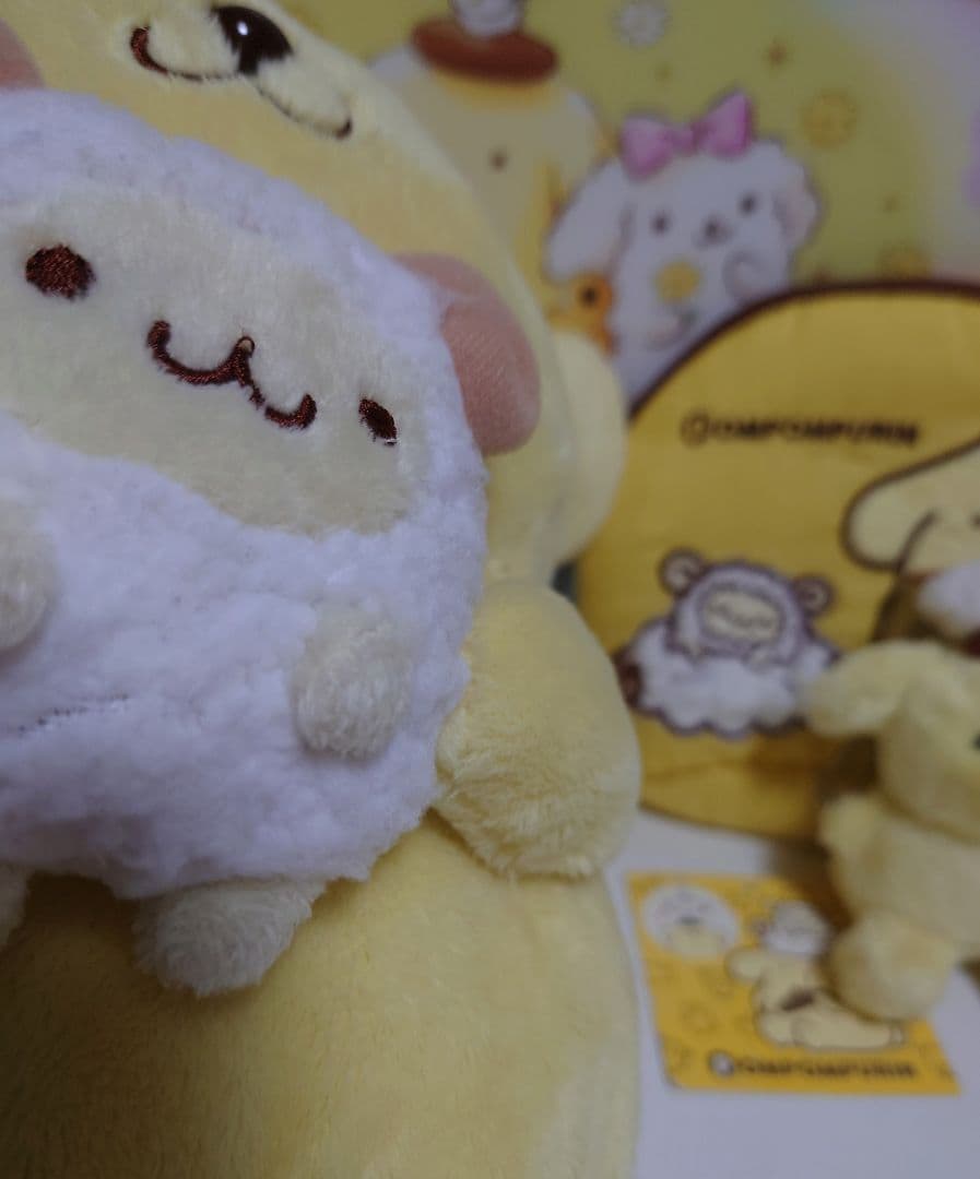ポムポムプリン　羊シリーズ　ぬいぐるみ　マスコット　ポーチ