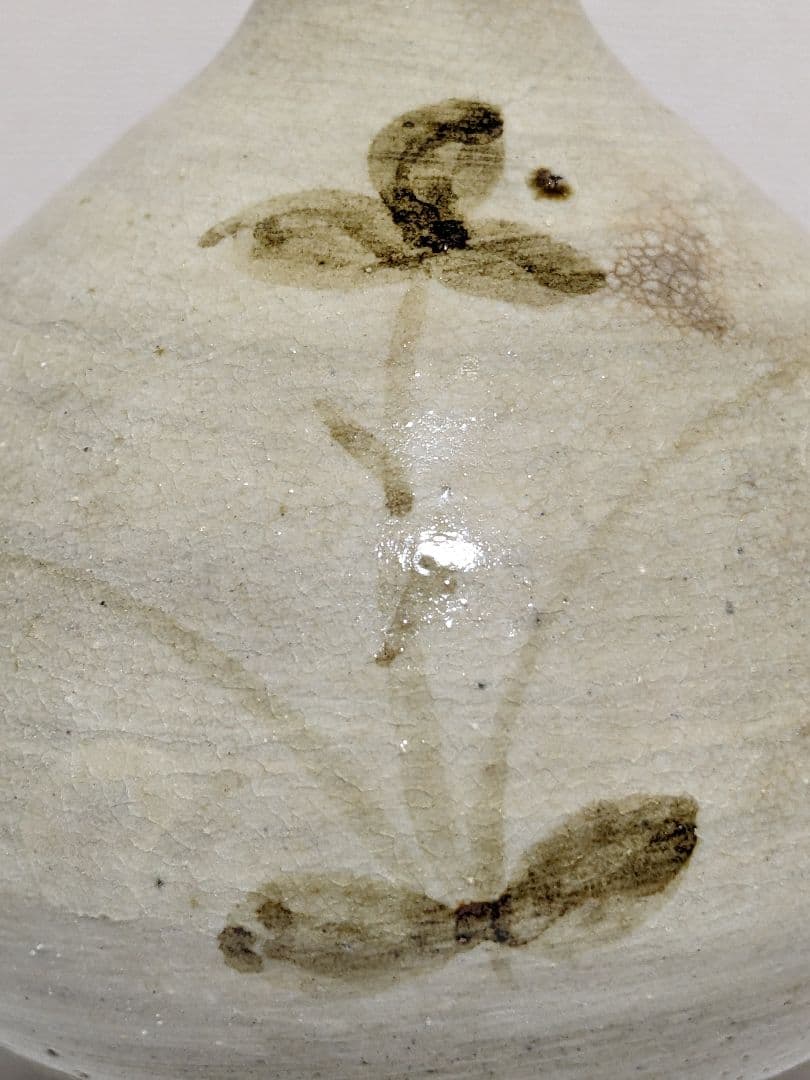 ♦朝鮮 韓国陶磁 鉄絵 秋草文 刷毛目 酒器 徳利 コレクション 骨董品