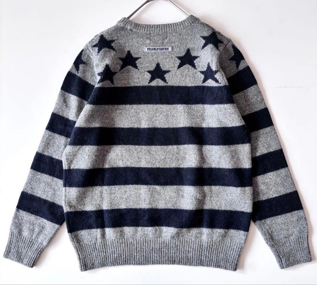 パーリーゲイツ♪ウール×アルパカ 星柄 ニット　5