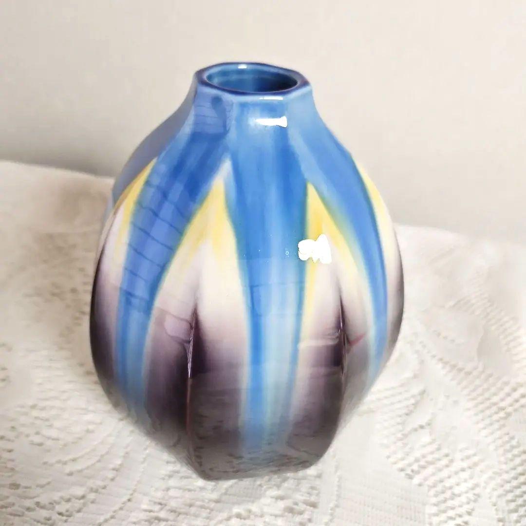 柴田博　九谷焼『釉彩一輪生』未使用　共箱付き