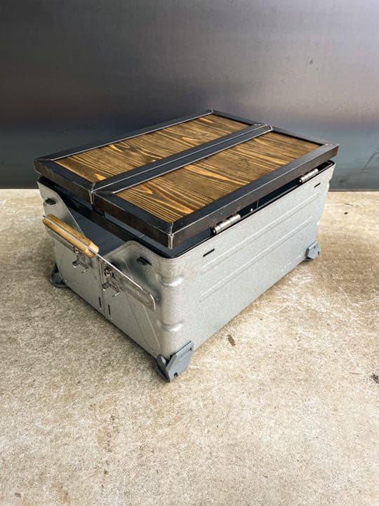 アイアンシェルフコンテナ25 天板［木板］　シェルコン　ウイングトップ　観音開き