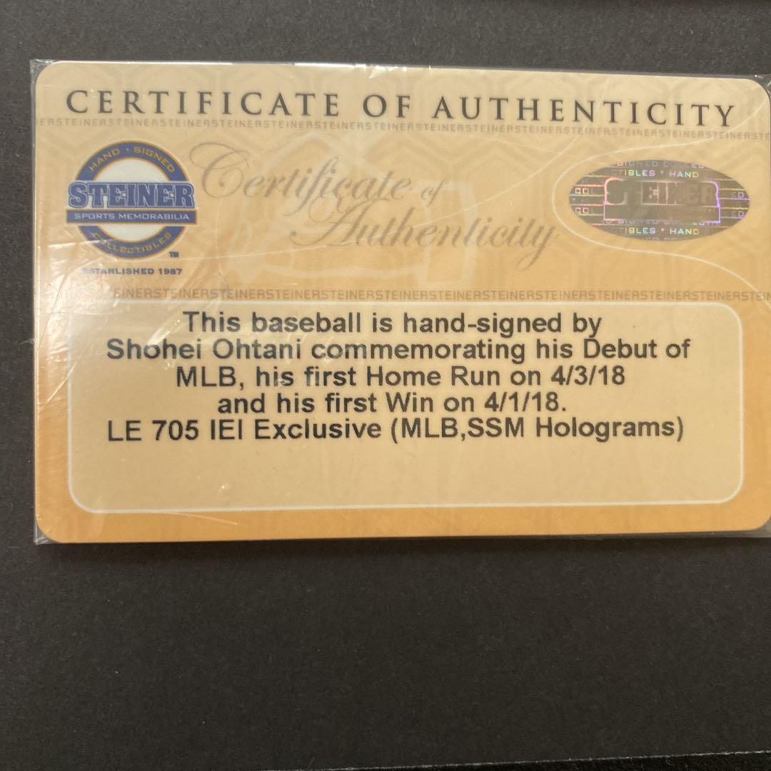 大谷翔平2018年MLBデビュー額縁付き直筆サインボール