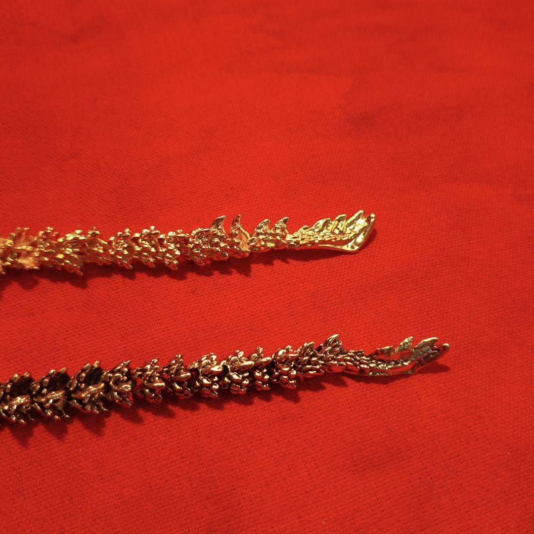 金と銀の龍　セット　自在　開運　置物