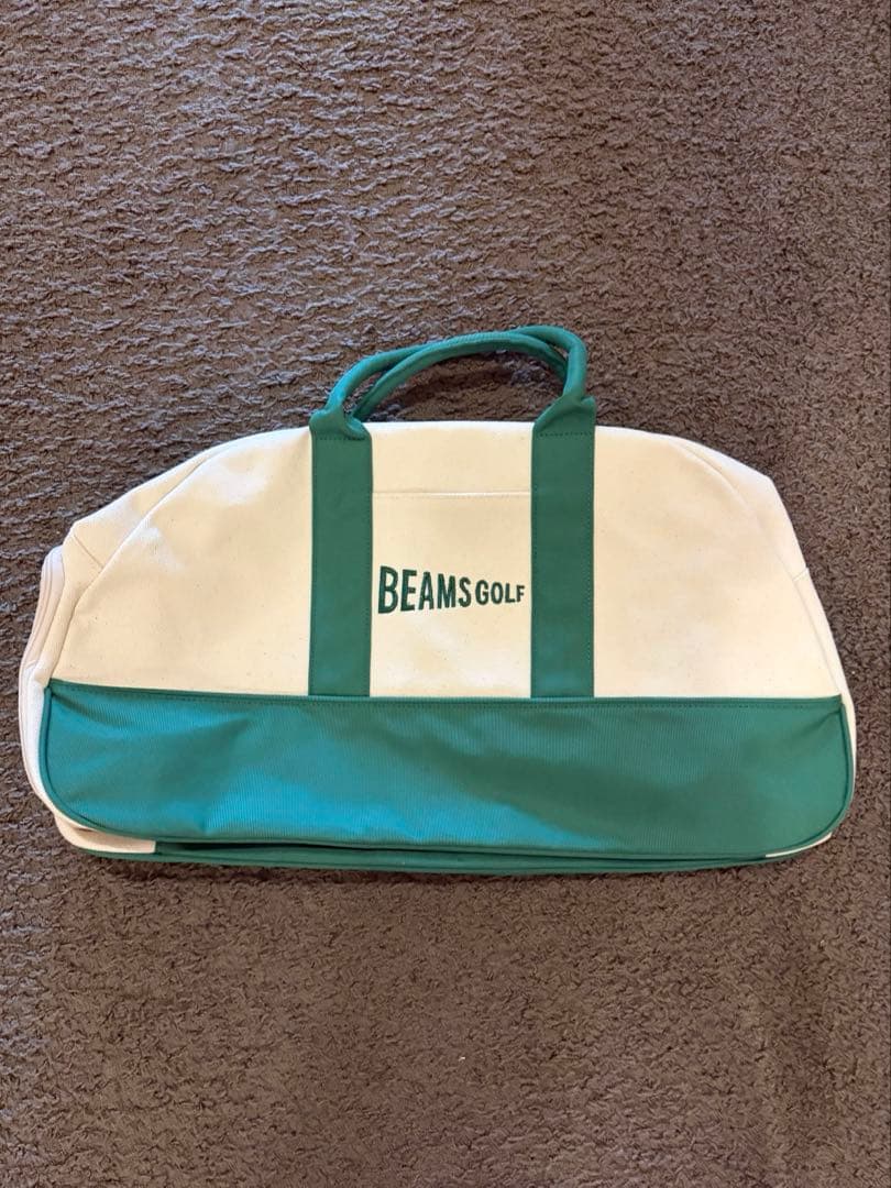 BEAMS GOLF ダッフルバッグ ホワイト/グリーン