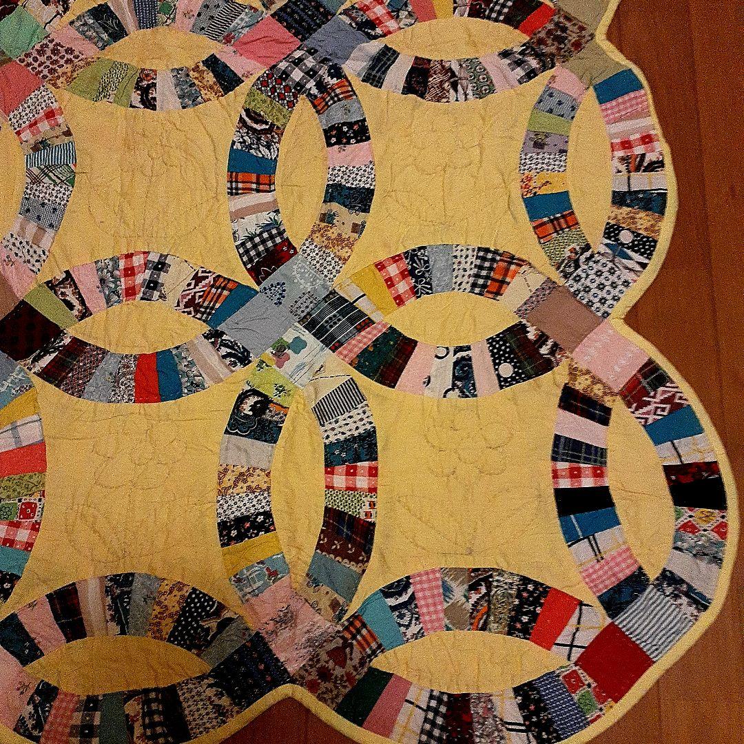 ⭐超美品！ダブルウェディング、アンティークキルト　69A-2