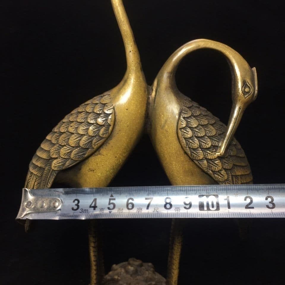 銅器 鶴双喜亀鶴 長寿亀 開運 風水 招財 置物 工芸品