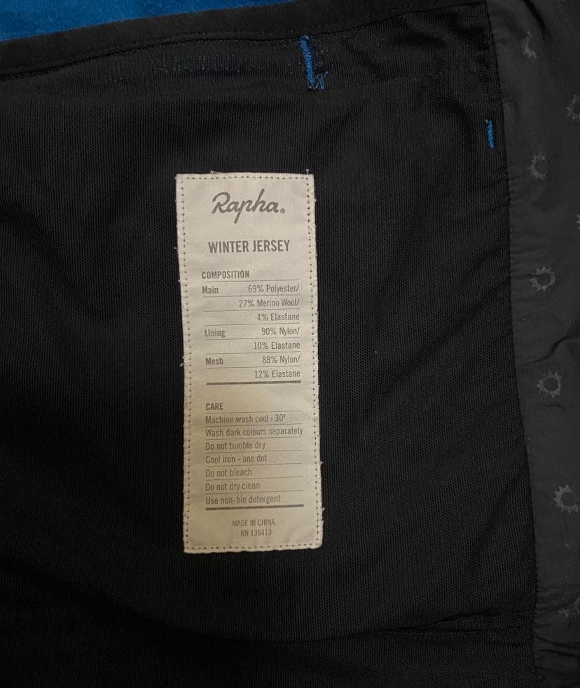 Rapha WINTER JERSEY ウィンター ジャージ M　メンズ 青