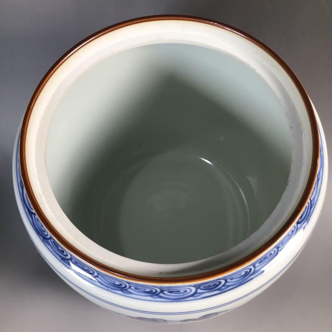 Ｎ７２１　皆具　『手塚玉堂造』『染付雲鶴文』『水指　建水　蓋置　杓立』　共箱