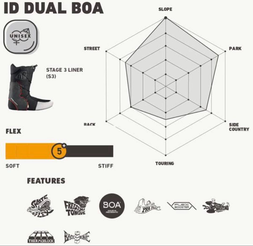 DEELUXE ID 27.5センチ　ブーツ デュアルBOA バネインソール