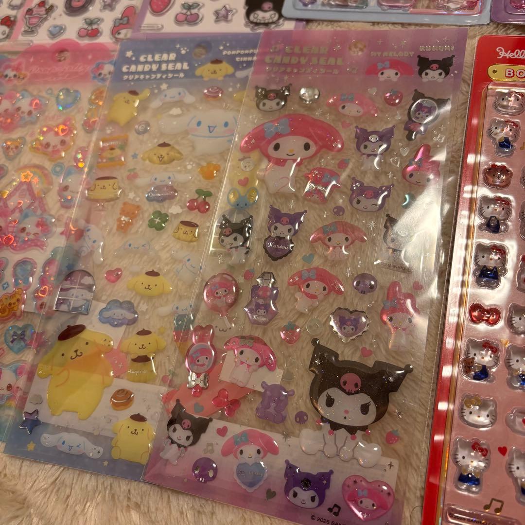 ボンボンドロップシール　肉球　タイル　マシュマロ　シール帳　シール交換　キティ