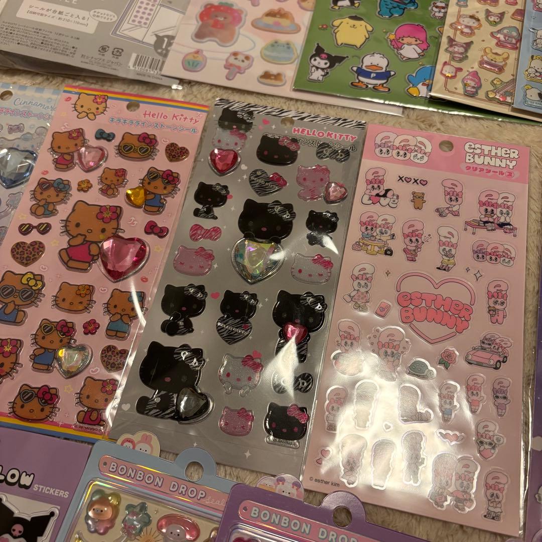 ボンボンドロップシール　肉球　タイル　マシュマロ　シール帳　シール交換　キティ
