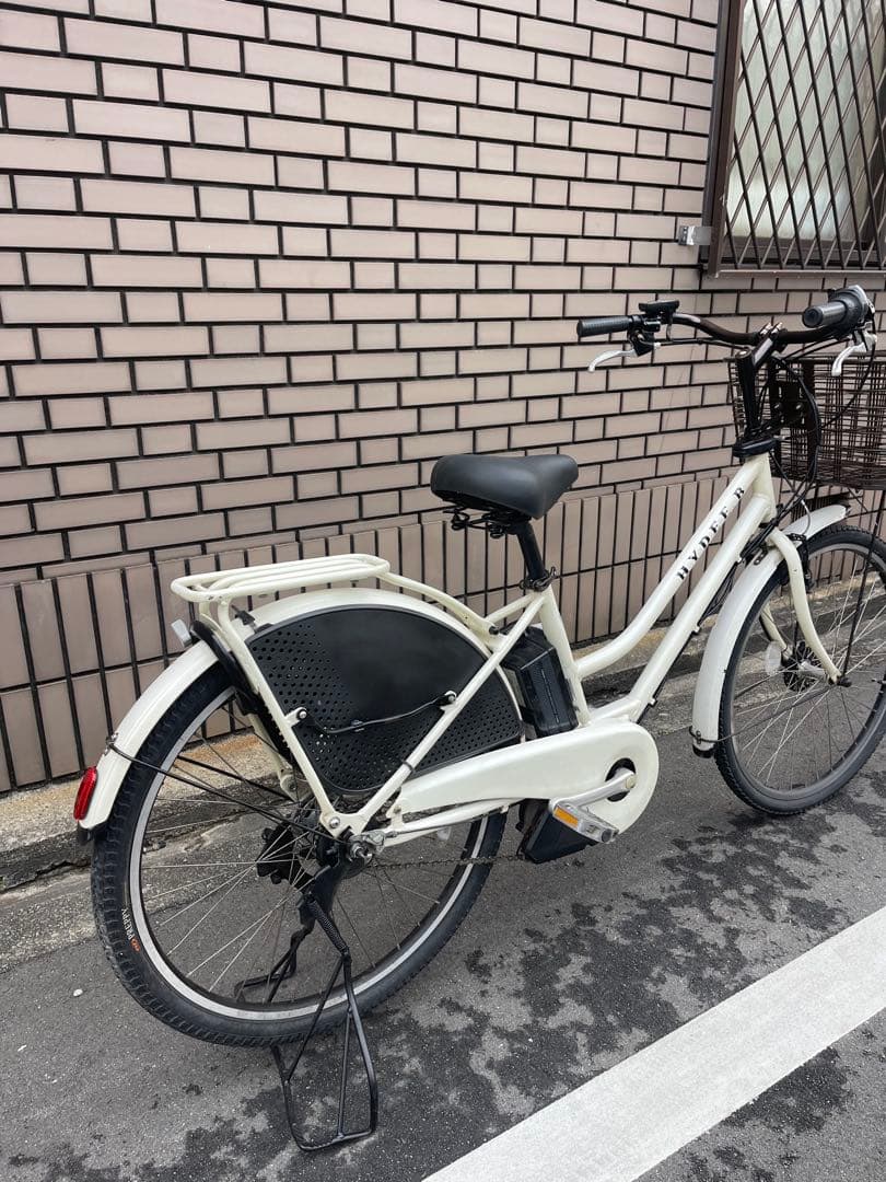 ホワイト 電動アシスト自転車 シティタイプ