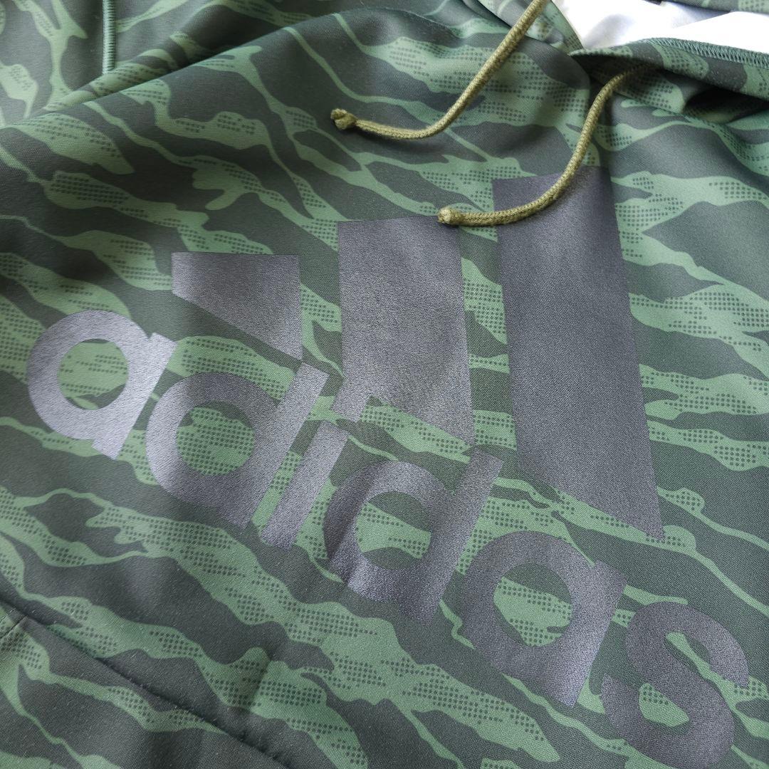 【アディダス】人気ロゴマーク×カモフラ柄総柄 長袖ジャージセットアップ 5L