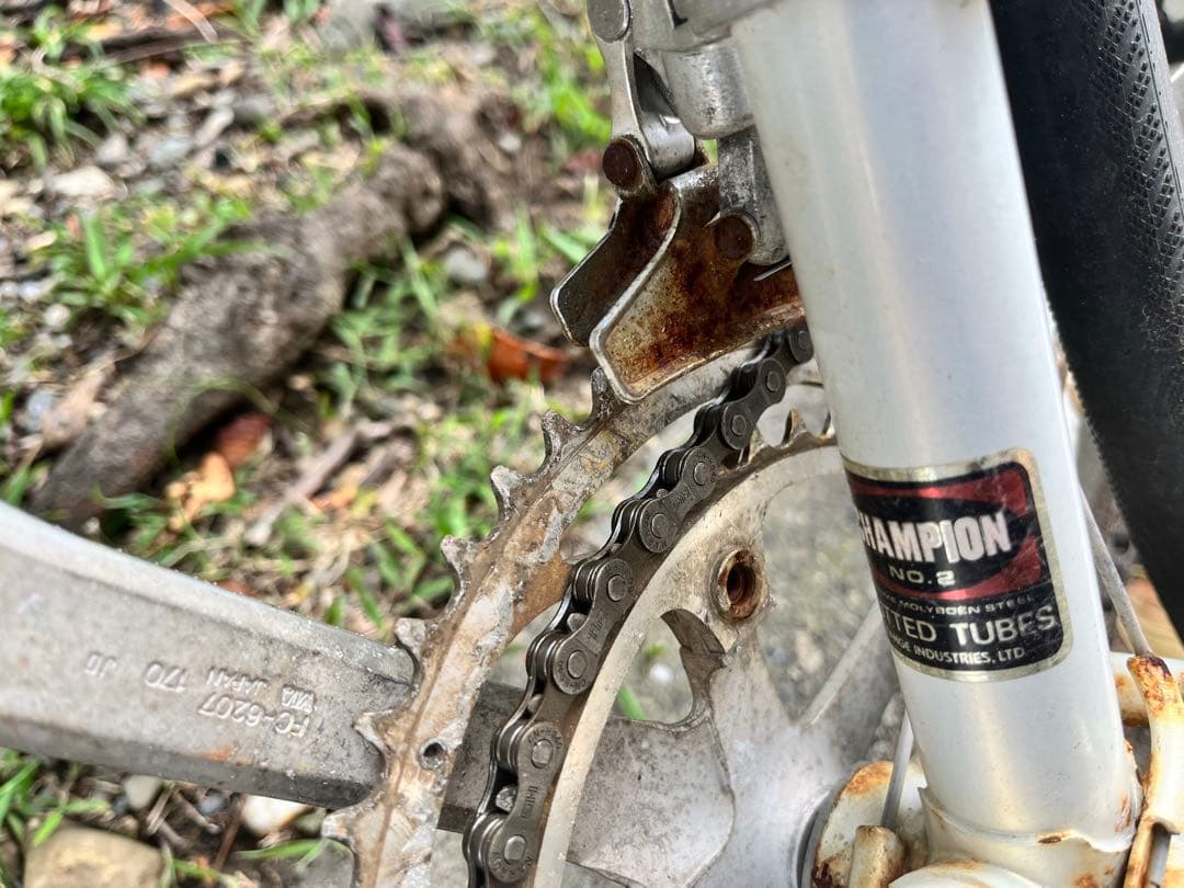 丹下　クロモリフレーム　Wレバー　ロードバイクベースのクロスバイク