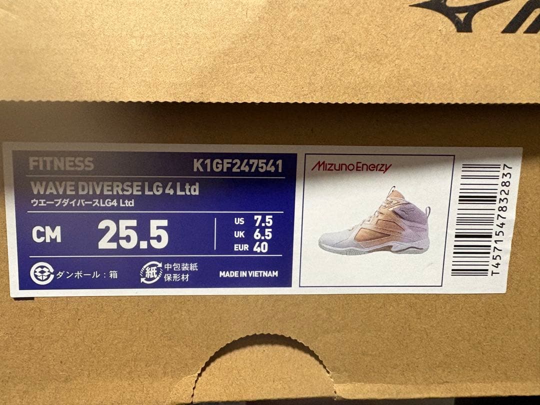 美品❗️ミズノ　ウェーブダイバースLG4 フィットネスシューズ　25.5㎝