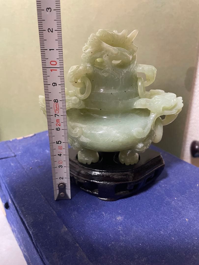 中国美術　玉石香炉　時代物　中国製