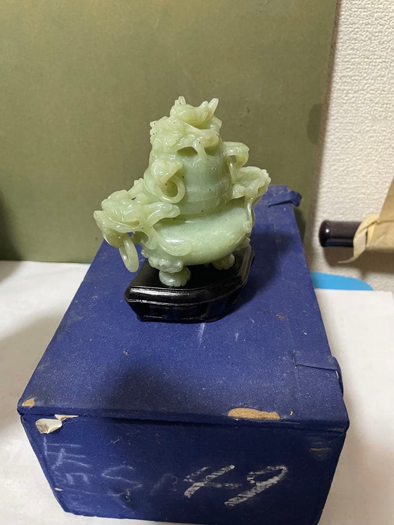 中国美術　玉石香炉　時代物　中国製