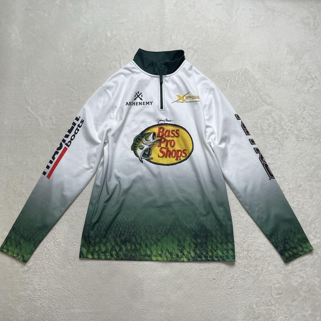 希少　バスプロショップス　フィッシングシャツ　釣り　長袖　ジップ　L〜XL